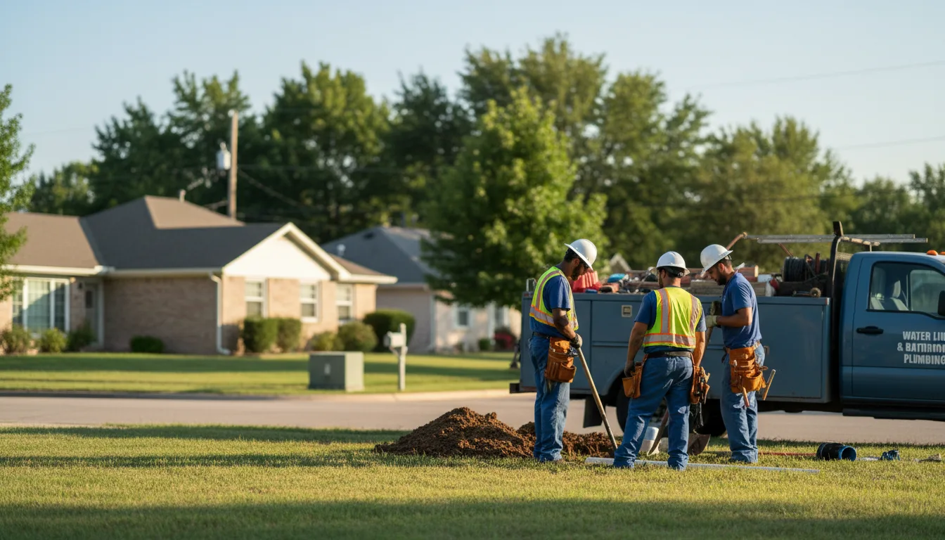 Residential water line and bathroom plumbing service in Lexington, IL